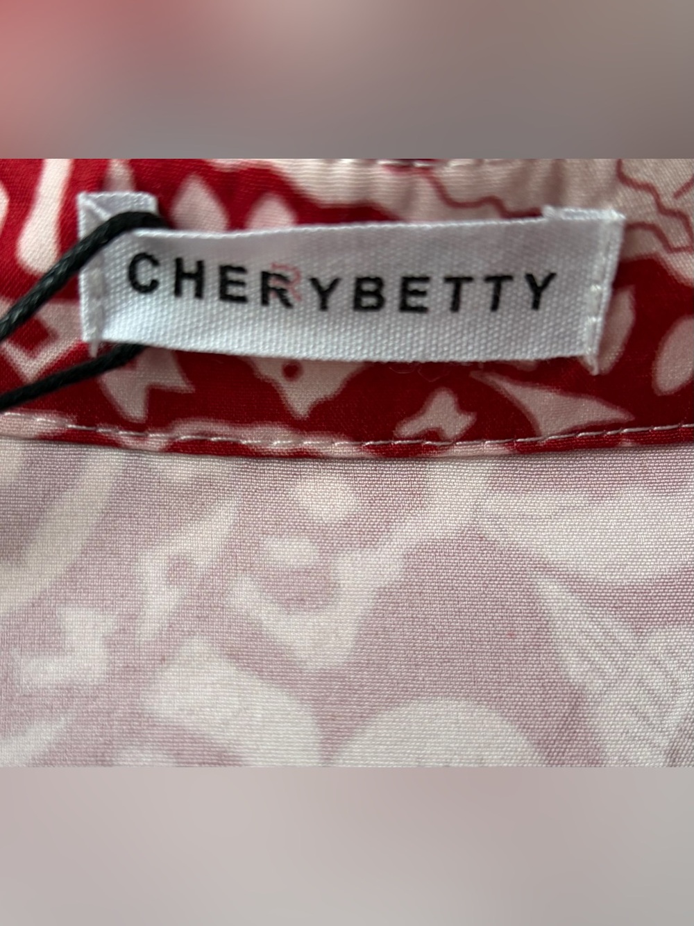 Cherrybetty Red Pink Floral Paisley Ruffle Blouse Tunic 3XL - Picture 2 of 8